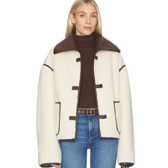 Tularosa Jackets & Blazers - Tularosa Margot Reversible Jacket in Cream & Dark Brown